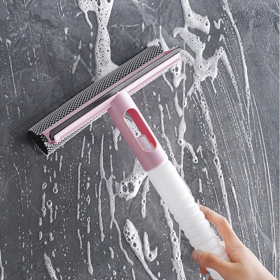 3 In 1 Spray, Sponge And Wipe Multifunctional Glass Cleaning Brush Wiper