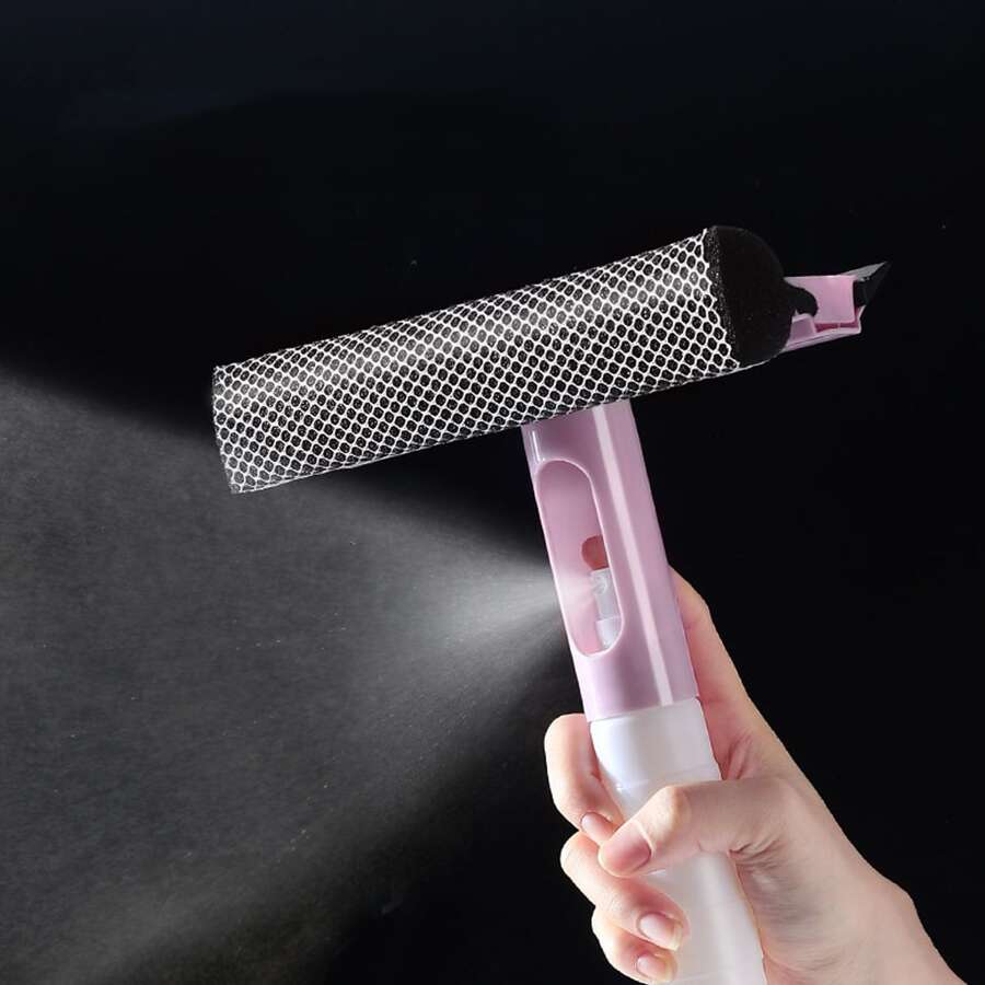 3 In 1 Spray, Sponge And Wipe Multifunctional Glass Cleaning Brush Wiper