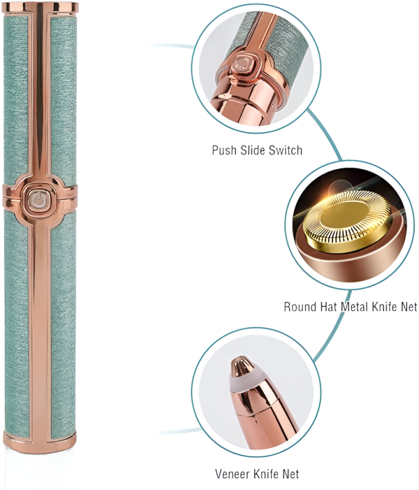 2 In 1 Flawless Facial Hair Remover  Shaver  For Eyebrow Upper Lip Chin Armpit