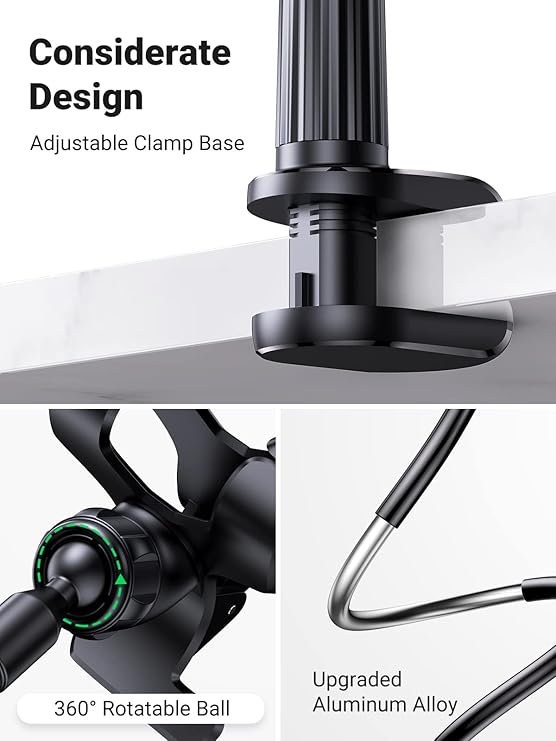 Gooseneck Phone Holder 360 Adjustable Lazy Holder Mount Clamp