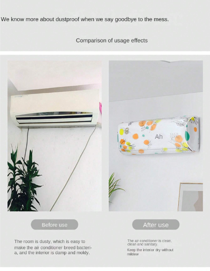 Air Conditioner Dust Cover Wall Mounted Indoor Hanging Dustproof Protective Cover  1 Ton