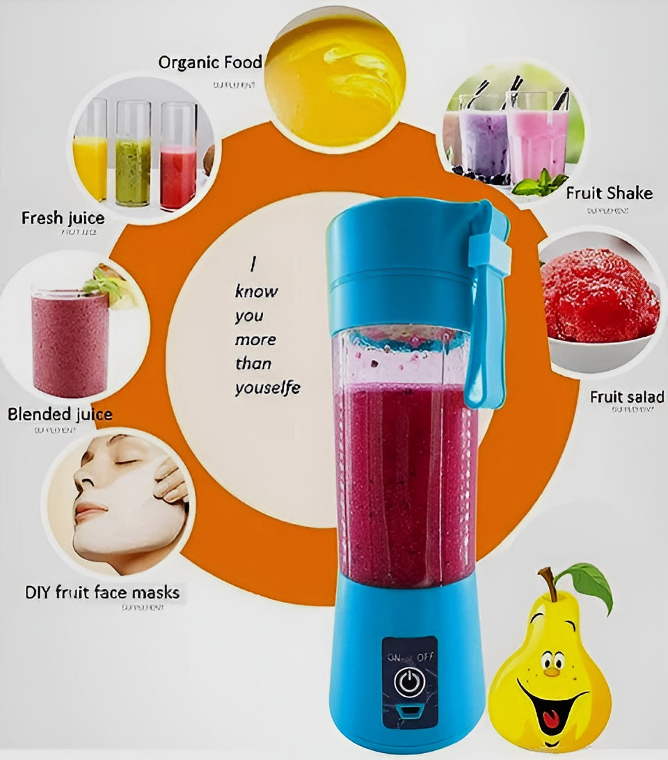 Usb Chargeable Juicer Blender 6 Blades Fruit Vegetable Blender