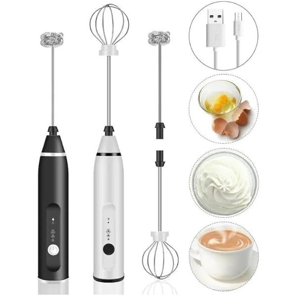 Rechargeable 2-in-1 Coffee Beater – 3-Speed Adjustable Electric